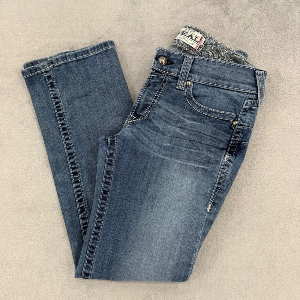 Ariat REAL Denim Womens 28 Straight Leg Jeans Medium Wash Stretch Western